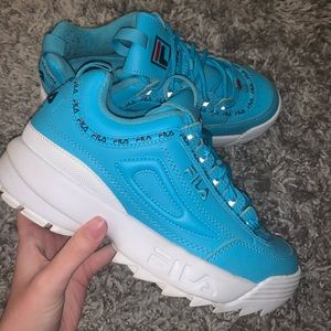 fila blue disruptor sneakers